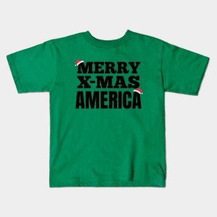 Merry X-Mas America Kids T-Shirt
